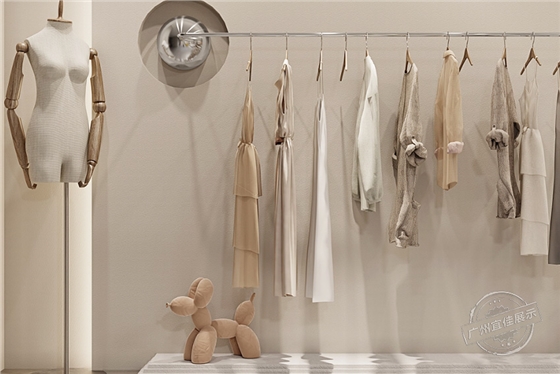奶油风 服装展柜