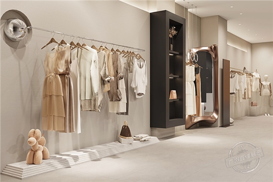 奶油风 服装展柜